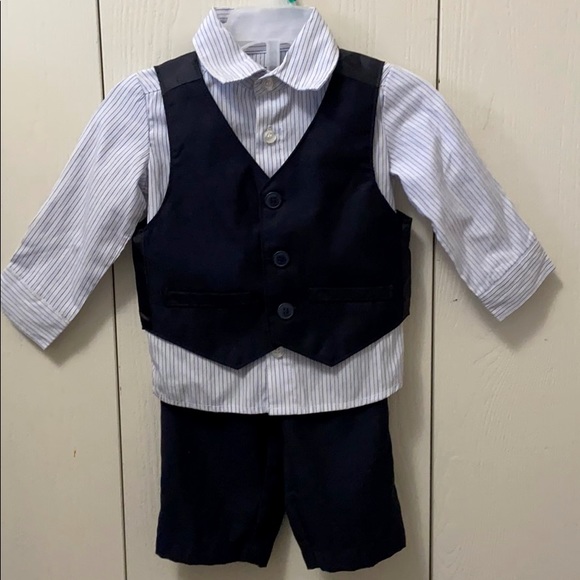 Newberry Infant Navy and White 3 Piece Suit - Picture 1 of 7